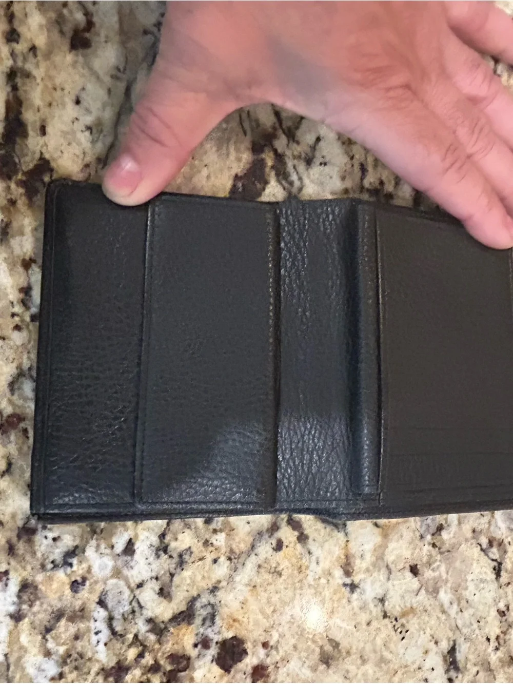 Burberry Men's Black Pebbled Leather Bifold Wallet